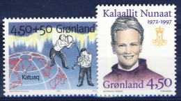 ##Greenland 1997. Katuaq + Queen Jubilee. Michel 299-300y. MNH(**) - Ungebraucht