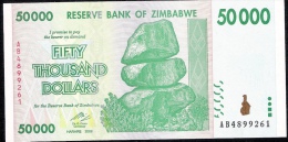 ZIMBABWE   P74 50.000 DOLLARS  2008  #AB Signature 8    UNC. - Simbabwe