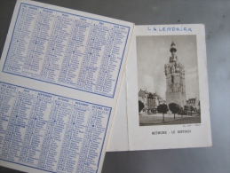 Calendrier 12 X 9 Cm : 1961 - Béthune, Le Beffroi (rajout Manuscrit Au-dessus De La Photo) - Tamaño Pequeño : 1961-70