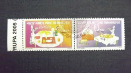 Zypern Türkisch 618/9 Block 23 Oo/ESST, EUROPA/CEPT 2005, Gastronomie - Used Stamps