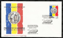 PREMIER JOUR . 25 éme ANNIVERSAIRE DU CERCLE DES ARTS ET LETTRES DES VALLEES D'ANDORRE  . 23 SEPTEMBRE 1993 . - Lettres & Documents