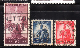 Italy 1945-47 United Family & Italia 3v Used - Usati