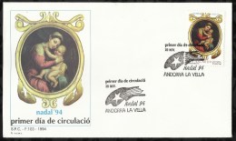 PREMIER JOUR . NOËL . MADONNE ET ENFANT . 29 NOVEMBRE  1994 . - Storia Postale