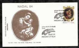 PREMIER JOUR . NOËL . MADONNE ET ENFANT . 29 NOVEMBRE  1994 . - Cartas & Documentos