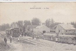 SAINT GILLES (51) : La Gare Et Le Tramway - Tramways