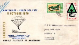 URUGUAY. Enveloppe Commémorative De 1974. Parachutisme. - Parachutting