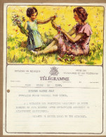 Télégramme Femme Enfant Fleurs - Telegrammen