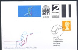 UK Olympic Games London 2012 Cover; Football Fussball Pictogram Smart Stamp Meter Uprated Football Cachet & Cancellation - Verano 2012: Londres