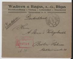 Let017/ LETTLAND -  Einschreiben Aus Riga 1923. Firmenbrief Mit 4-er Block Frankatur - Lettonie