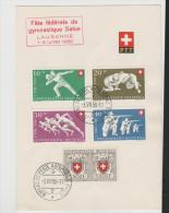 CH343a/- SCHWEIZ   Schweiz, , Pro Patria 1950, Gymnastik Spiele Lausanne. Fahrendes Postamt P.A., Lausanne - Brieven En Documenten