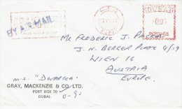 Dubai 1980 Meter Franking With Slogan Tanker Supply Service Pitney Bowes “Automax” Cover - Dubai