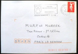 FRANCE Oiseaux, Rapaces, Birds, Vögel, Chouettes Et Hiboux; Flamme Charleville Mezieres 1996 - Hiboux & Chouettes