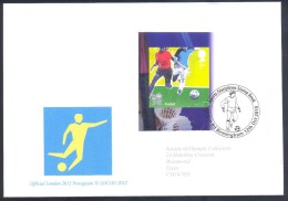 UK Olympic Games London 2012 Caver: Football Fussball Soccer 1st Class Stamp From Booklet; Birmingham Cancellation - Summer 2012: London