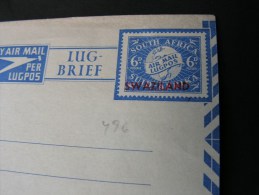 == Swaziland Overprint On  SWA Air Letter * - Swaziland (...-1967)