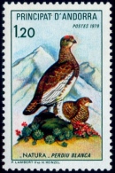 BIRDS-ROCK PTARMIGAN-NATURE PROTECTION-ANDORAA-1979-MNH A6-406 - Spechten En Klimvogels