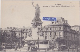 PARIS  Statue Et Place De La Republique  (pour Mle Drouin Les Andelys 27) - Statue