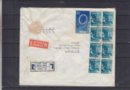 Israël - Lettre Recommandée Exprès De 1957 ° - Oblitération Petah Tikva - Avions - Signes Du Zodiaque - Lettres & Documents