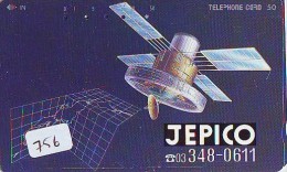 Télécarte Japon  SATELLITE (756) ESPACE * TERRESTRE * MAPPEMONDE * Telefonkarte Phonecard JAPAN * GLOBE * - Espace