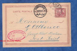 CPA Précurseur De 1900 - SUEZ - Maison N.G. CARAMESSINI - Cachet De Port Said - Communauté Italienne - Suez