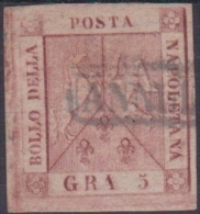 NAPOLI 1858 - 5 Gr. Carminio Rosa N. 9. Cat. € 300,00. - Naples