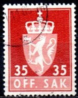 NORWAY 1955 Official - Arms -  35ore - Red   FU - Oficiales