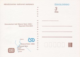 J0473 - Czechoslovakia (1991) Error - RR! The Reopening Of The Railway Line Zelezna Ruda - Bayerisch Eisenstein - Errors, Freaks & Oddities (EFO)