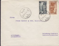 Syria Deluxe ALEP 1937 Cover Lettre DUISBURG Allemagne Germany 3 Piastre & 6 Piastre Timbres - Briefe U. Dokumente