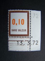 FICTIFS NEUF ** N°F192 SANS CHARNIERE (FICTIF F 192) COIN DATE DU 13.3.72 - Finti