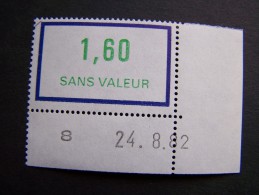 FICTIFS NEUF ** N°F228 SANS CHARNIERE (FICTIF F 228) COIN DATE DU 24.8.82 - Finti