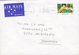 Australia AIR MAIL Par Avion Label LEIGHTONFIELD 1992 Cover AALBORG Denmark $1 Christmas Stamp - Lettres & Documents