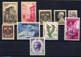 Monaco - Lot - Stade - Cactus	Y&T	154-249-302-307-308-371-539A-543-545-P19 * - Collections, Lots & Séries