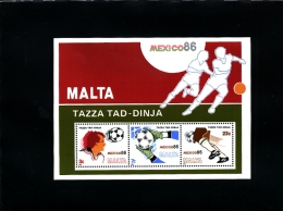 MALTA - 1986  FOOTBALL WORLD CHAMPIONSHIP  MEXICO 86  MS  MINT NH - Malta