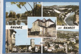 25 BAUME -les - DAMES  MULTIVUES  TIMBREE   ECRITE 2 SCANS PLI ANGLE - Baume Les Dames