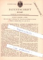 Original Patent - Rudolf Schloer In Mörs , 1882 ,  Arretir-Vorrichtung Für Fenstervorhänge !!! - Moers