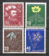 Switzerland 1949 - Niklaus Wengl And Alps Flowers - Unused Stamps