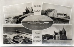 REAL PHOTOGRAPHIC MULTI VIEW - FROM JOHN O'GROATS Showing POST OFFICE - With Tourist Cachet - Caithness