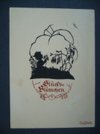 Germany:  GLÜCKS-BLÜMCHEN - Illustrator - Scherenschnitt - Georg Plischke - Stempel Werdet Rundfunkteilnehmer 1933 - Silhouetkaarten