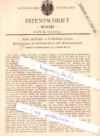 Original Patent - K. Hoschka In Starnberg , Bayern  1882 , Schubleitern Mit Rettungskorb !!! - Starnberg