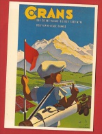 YLIT-17b Repro Affiche Crans Sur Sierre, Golf Plage Tennis, 1943, Non Circulé - Sierre