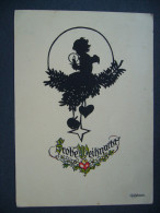 Germany: FROHE WEIHNACHT - Illustrator - Scherenschnitt - Georg Plischke - Posted 1941 - Scherenschnitt - Silhouette