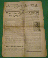 Montemor-o-Novo - Jornal "A Folha Do Sul" Nº 4108 De 28 De Abri De 1948 - Suplemento "Toiros E Cavalos". Évora. - Magazines