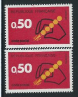 [09] Variété : N° 1720 Code Postal Double-frappe Du Noir + Normal ** - Unused Stamps