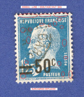 * 1926 / 1927  N°  222  SURCHARGE = 50c  PASTEUR 1f25 OBLITÉRÉ  ARTHUR MAURY  26.00 € - Used Stamps