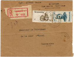 MADAGASCAR - Malagasy - 1951 - Types Sakalava + Joffre - Air Mail - Viaggiata Da Tananarive Per Tananarive, Madagascar - Briefe U. Dokumente