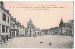 Pas De Calais 62 - ARDRES Place D'armes Et Place Dorsenne Belle Animation Devant Les Magasins Enfant Vélo Chien Wallay - Ardres