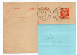 Entier-1952--CP N°408--12f Marianne De Gandon--Beau Cachet MONCOUTANT--79- - Cartes Postales Types Et TSC (avant 1995)