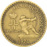 Monnaie, Monaco, Louis II, Franc, 1924, Poissy, TTB, Aluminum-Bronze, KM:111 - 1922-1949 Louis II