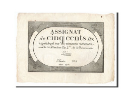 Billet, France, 500 Livres, 1794, DÃ©nis, SUP, KM:A77, Lafaurie:172 - Assignate