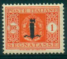 RSI 1944 SEGNATASSE FASCETTO 1 LIRA ARANCIO MVVLH/VF - Taxe