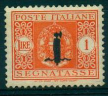 RSI 1944 SEGNATASSE FASCETTO 1 LIRA ARANCIO MNH** - Strafport